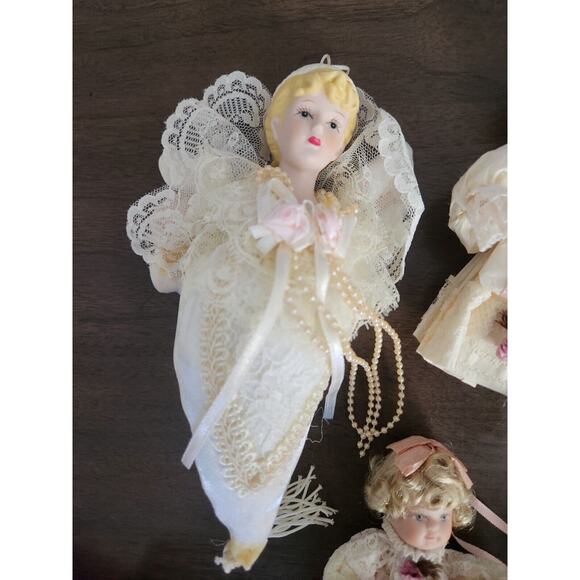 KSA Collectables Vtg Kurt Adler Jocelyn Mostrom Porcelain Doll Ornament Lot Of 5 - Picture 8 of 11